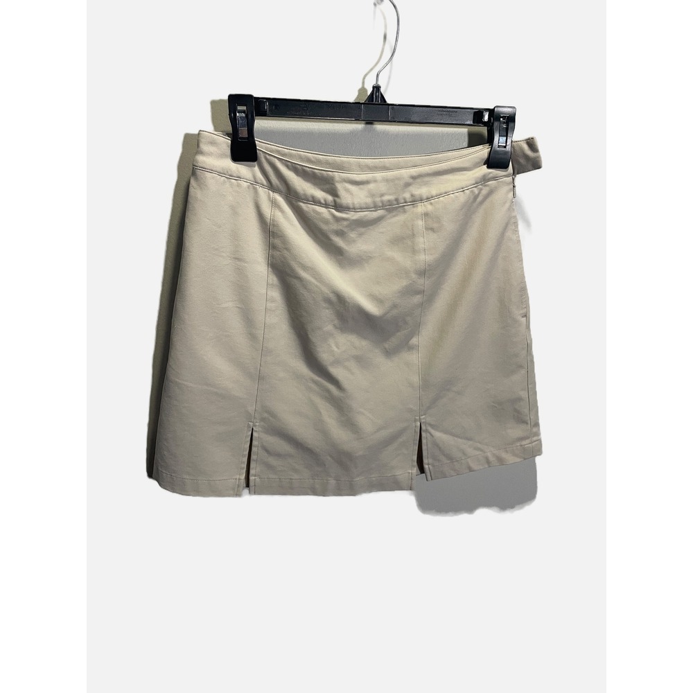 Ashworth Weather Systems Skort Womens 2 Tan Front Slit Golf Athletic Mini Skirt